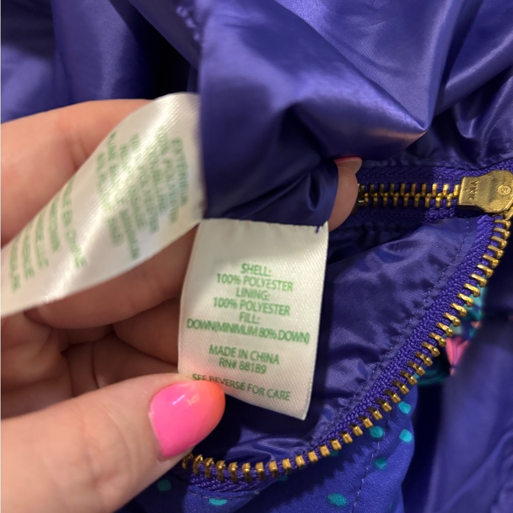 Lilly Pulitzer Navy Blue Pink Teal Quilted Vest - Picture 6 of 6